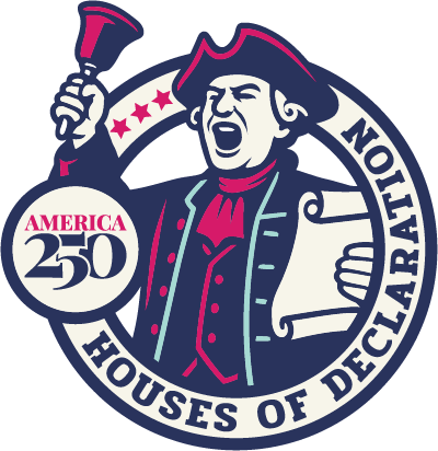 Illustration of a man in colonial clothing speaking loudly holding a bell and a document