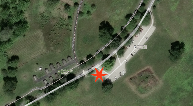 top-down satellite image of Muhlenberg's Brigade area.