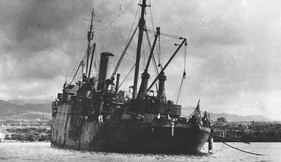 The USS Vestal just after the attack on December 7, 1941.