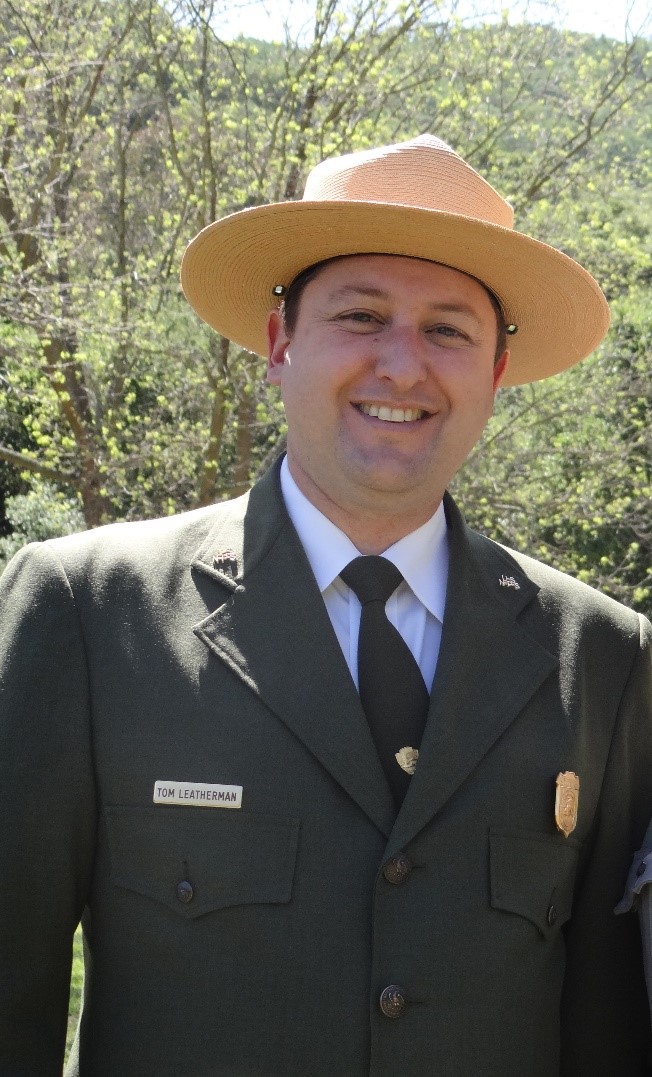 New Superintendent Leatherman in uniform smiles at the camera