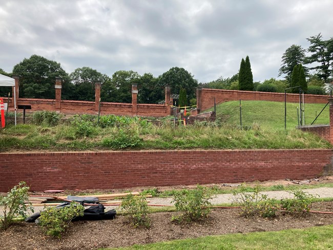 Work on a brick wall