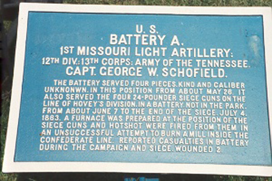 1st Missouri Light Artillery, Battery A Tablet