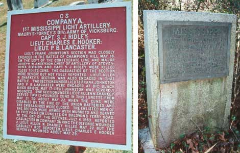 1st Mississippi Light Artillery, Company A Tablet and Marker