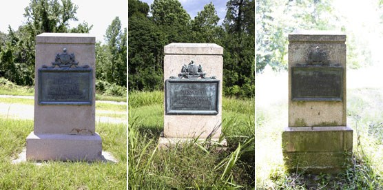6th Missouri Infantry Markers: Assault, May 19, 1863; Assault, May 22, 1863; Sharpshooters' Line