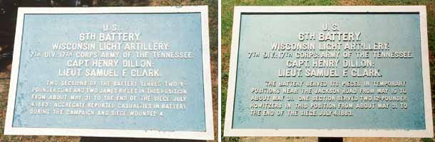 6th Battery Wisconsin Light Artillery Tablets