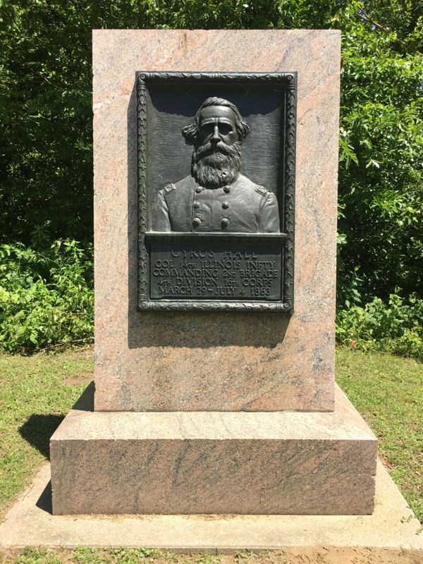 Bronze relief portrait of Cyrus Hall.