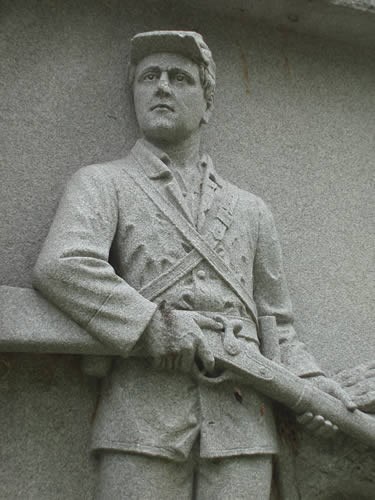 Sculpture of soldier on an Ohio Monument