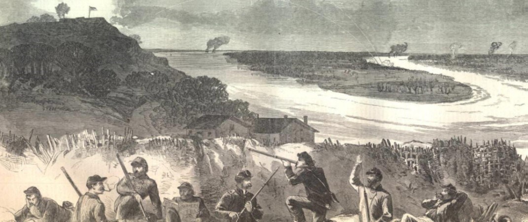 picture showing the constant bombardment of Vicksburg