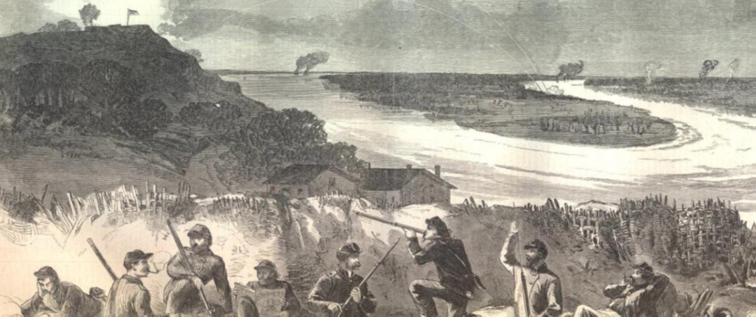picture showing the constant bombardment of Vicksburg