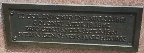 Bronze plaque on base of Col. Manning Force marker