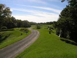 Looking down Graveyard Road toward Stockade Redan