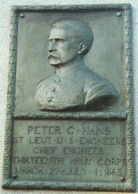 1st Lt. Peter C. Hains, bronze relief portrait