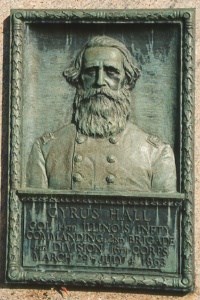 Col. Cyrus Hall, bronze relief portrait Col. Cyrus Hall, bronze relief portrait