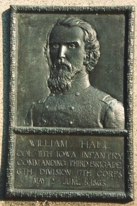Col. William Hall, bronze relief portrait Col. William Hall, bronze relief portrait