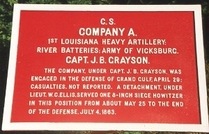 1st Louisiana Heavy Artillery, Co. A Marker