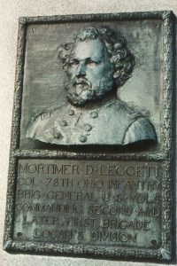 Col. Mortimer D. Leggett, bronze relief plaque Col. Mortimer D. Leggett, bronze relief plaque