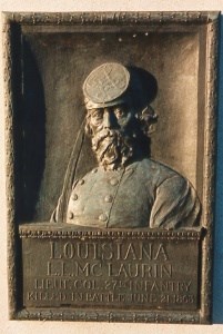 Lt. Col. L. L. McLaurin, bronze relief tablet Lt. Col. L. L. McLaurin, bronze relief tablet