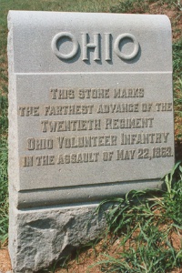 20th Ohio Infantry 22 May 1863 Assault Marker 20th Ohio Infantry 22 May 1863 Assault Marker