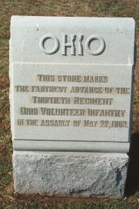 30th Ohio Infantry 22 May 1863 Assault Marker
