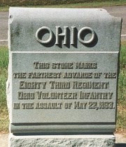 83d Ohio Infantry 22 May 1863 Assault Marker 83d Ohio Infantry 22 May 1863 Assault Marker