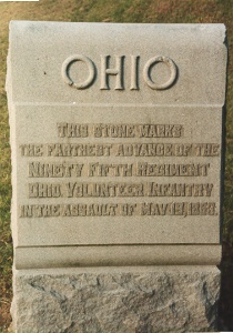 95th Ohio Infantry 19 May 1863 Assault Marker 95th Ohio Infantry 19 May 1863 Assault Marker