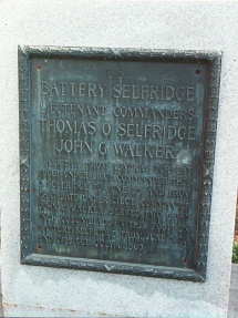 Battery Selfridge, marker close up