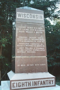 8th Wisconsin Infantry Regimental Marker 8th Wisconsin Infantry Regimental Marker