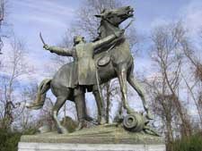 General Lloyd Tilghman Statue before cleaning