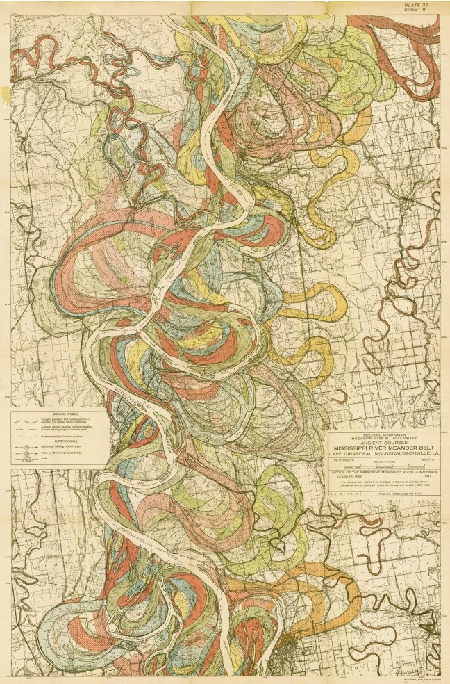 MS river course map