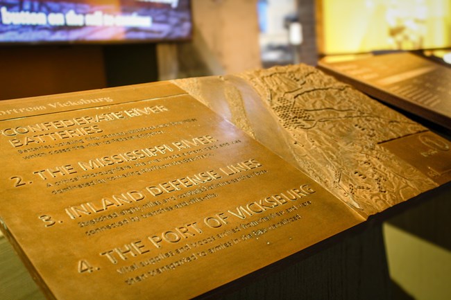 A bronze tactile map
