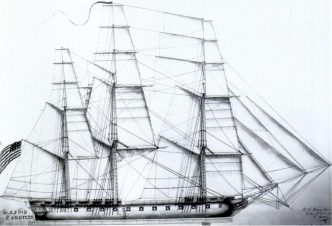 The frigate USS Congress flagship of the U.S. Navy West India Squadron The frigate USS Congress flagship of the U.S. Navy West India Squadron