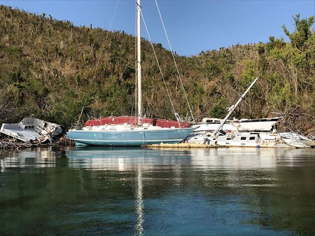 Photo of damaged boats after Irma