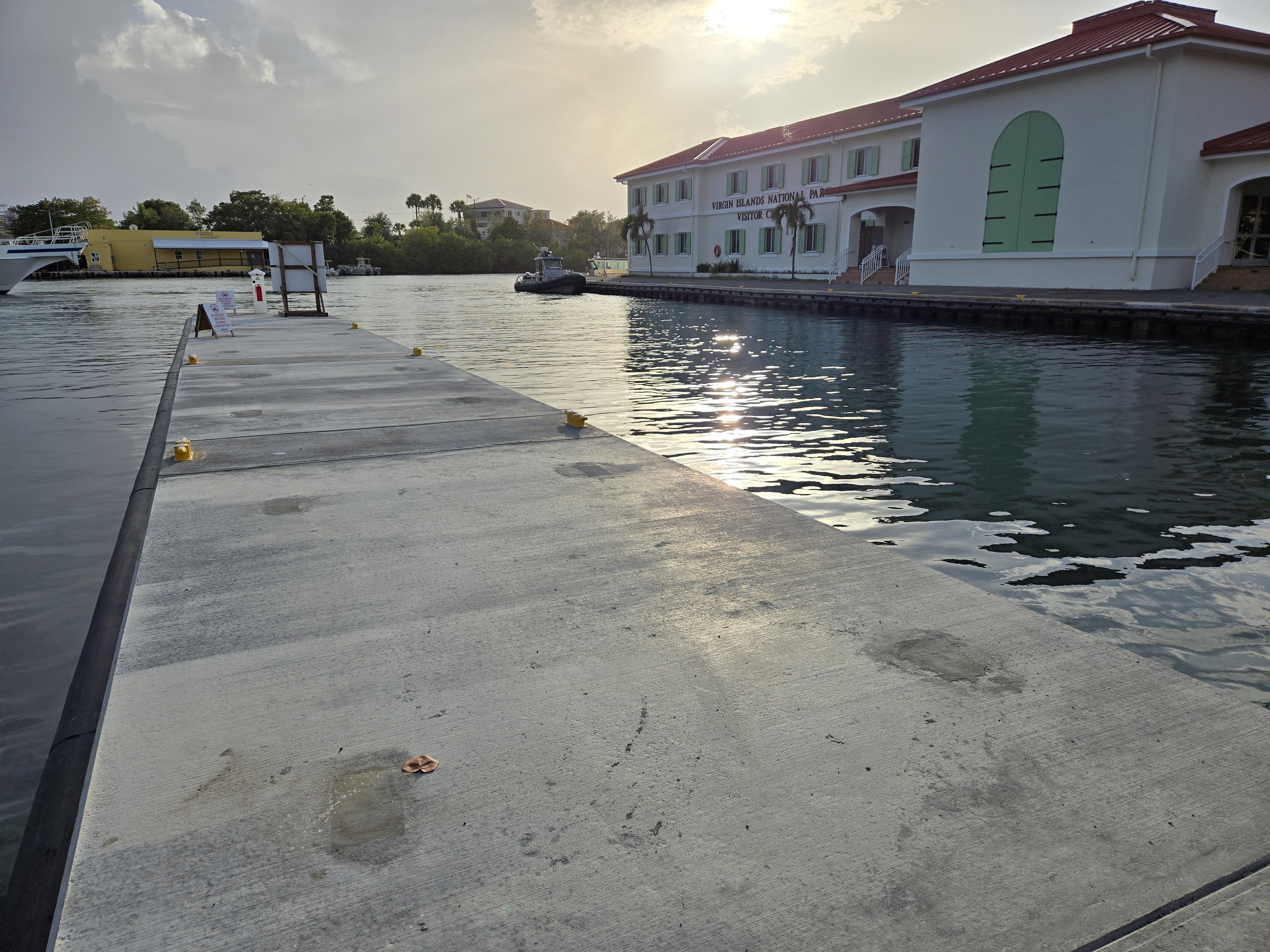 Image of the new finger pier in front of the Virgin Islands National Park Visitor Center