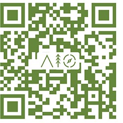 A QR code that directs to the download link for the recreation.gov mobile app.