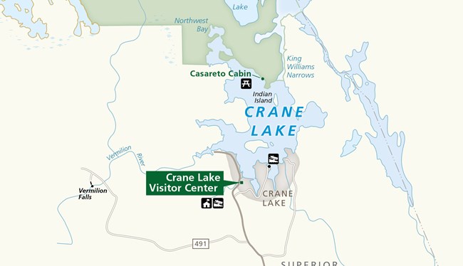 A map showing the approximate location of the the Casareto Summer Cabin