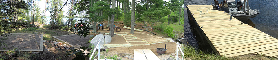 Tent pads, stairs, and a dock reconstructed using fee dollars during the summer of 2016 Tent pads, stairs, and a dock reconstructed using fee dollars during the summer of 2016