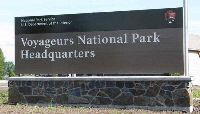 Voyageurs headquarters sign Voyageurs headquarters sign