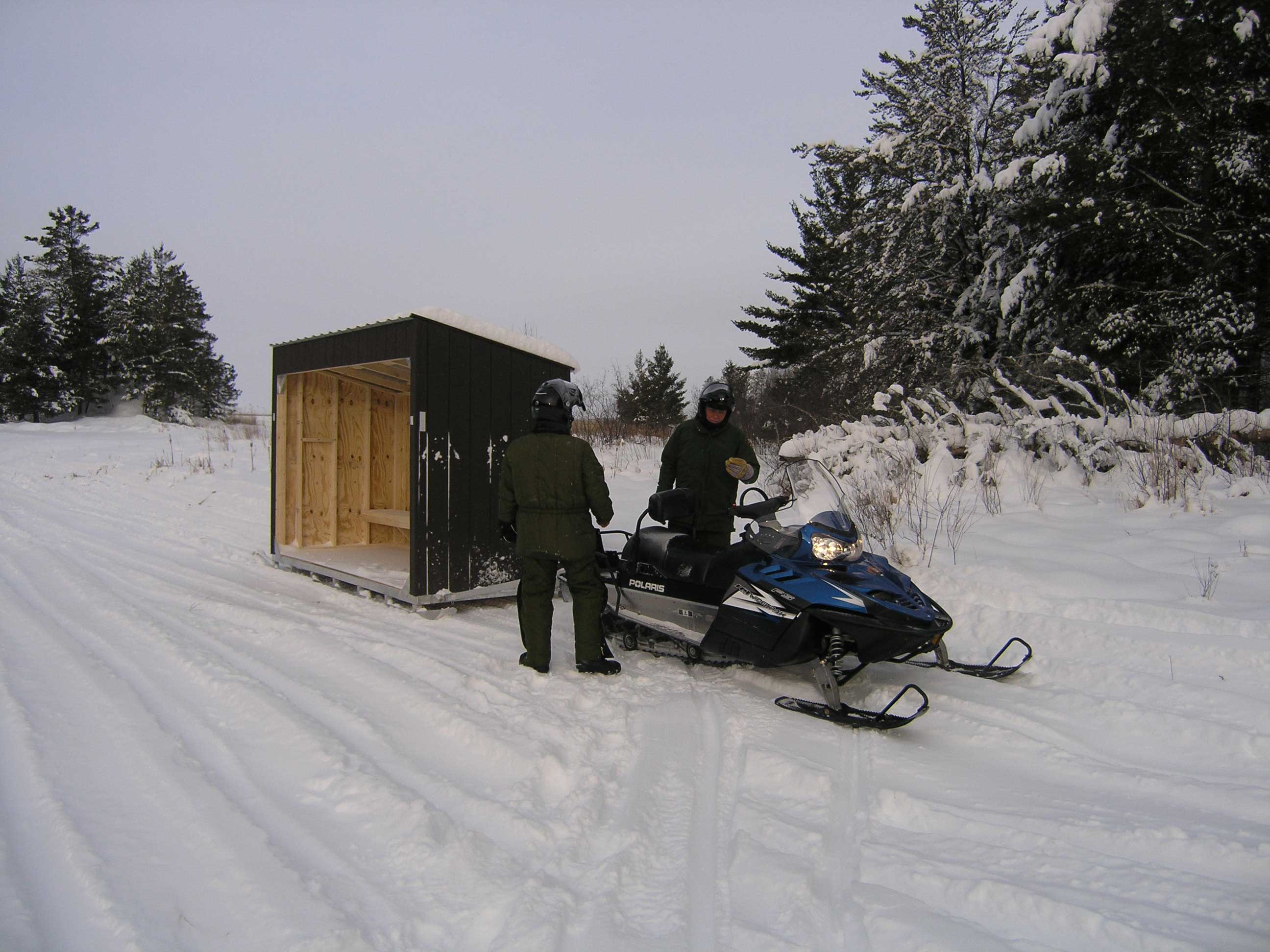 Ice Fishing Shacks, Snowmobile Sleds