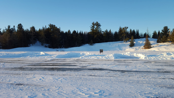 Sledding hill located at Sphunge Island