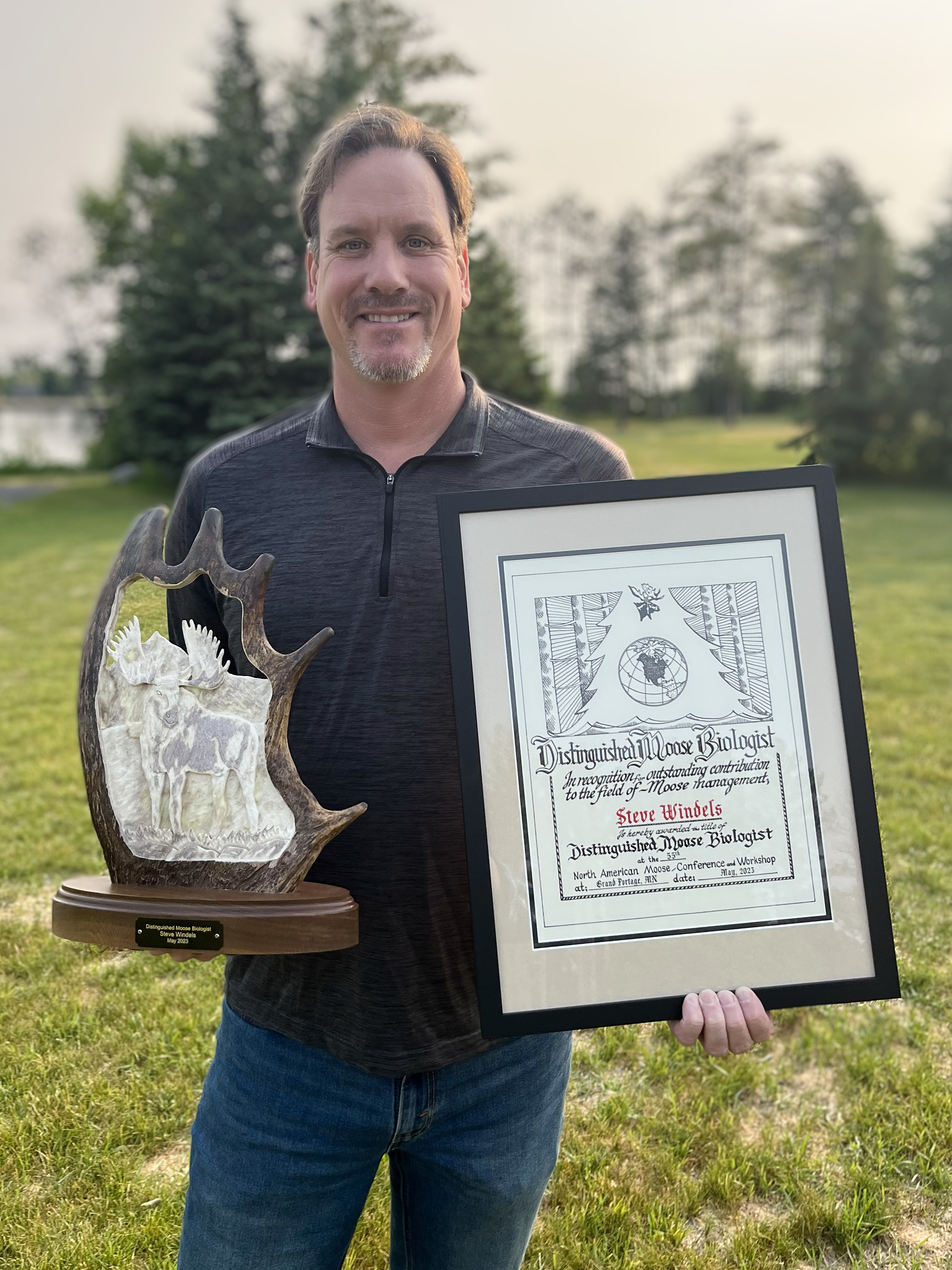 Wildlife Biologist Steve Windels Voyageurs National Park’s Wildlife Biologist Steve Windels Holds 2023 Distinguished Moose Biologist Award