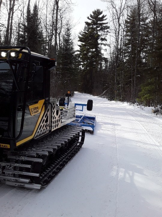 Park Groomer on snowmobile trail