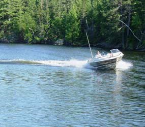 Boat moving through the water
