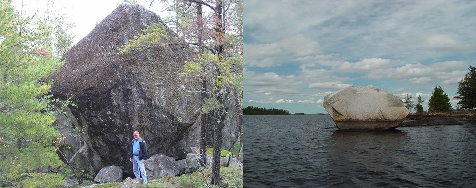 Two examples of glacial erractics found in Voyageurs National Park