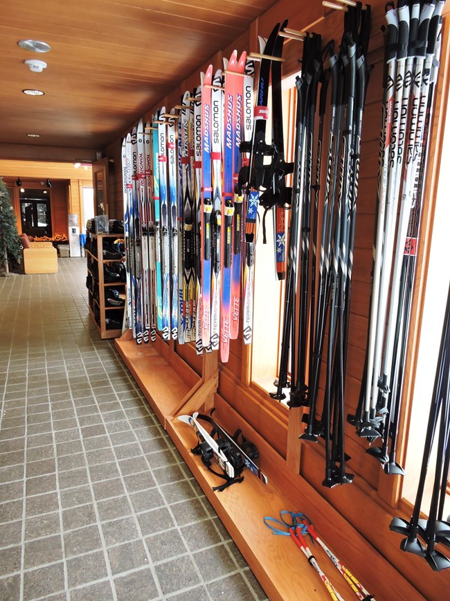 Ski equipment at the RLVC