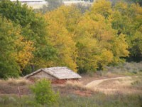 Settlers used to live in dugouts like this one on the plains.