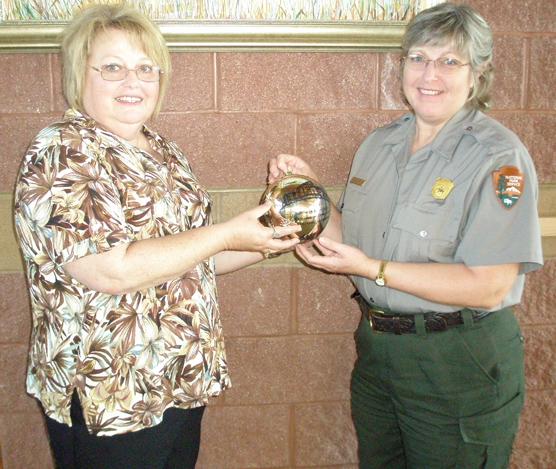 Rita Hughes with Washita Battlefield Superintendent Wendy Lauritzen Rita Hughes with Washita Battlefield Superintendent Wendy Lauritzen