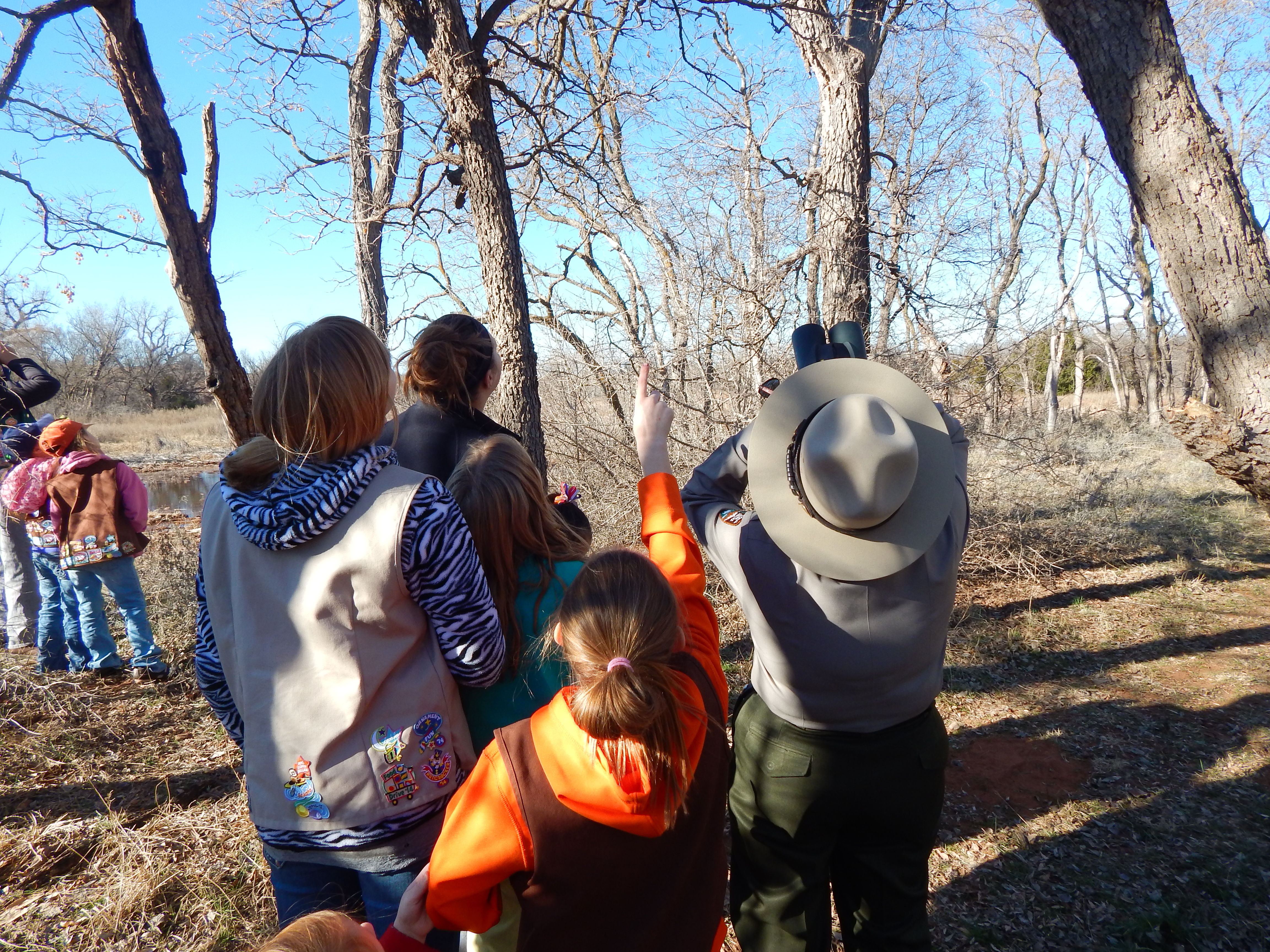 Ranger Kathryn leading a bird count