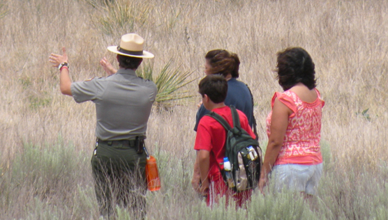 Ranger giving a tour of Black Kettle's camp.
