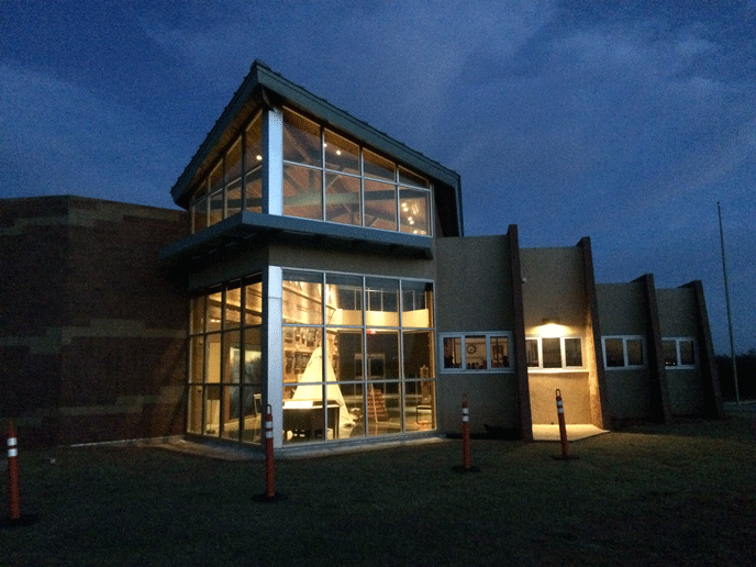 Washita Battlefield National Historic Site Visitor Center at night