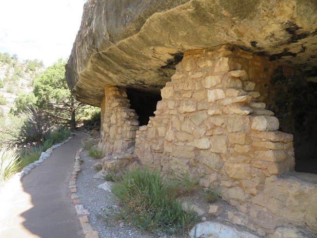 A series of cliff dwellings along the Island Trail